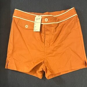Hammies | Rust Color Button-Front Swim Shorts | Size 32 | Brief Liner | NWT